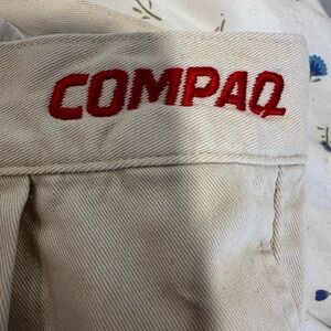 Vintage Compaq Cutter & Buck Khaki Pants 38x32 Y2K Tech Corporate Golfcore